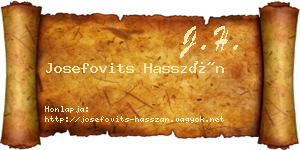 Josefovits Hasszán névjegykártya